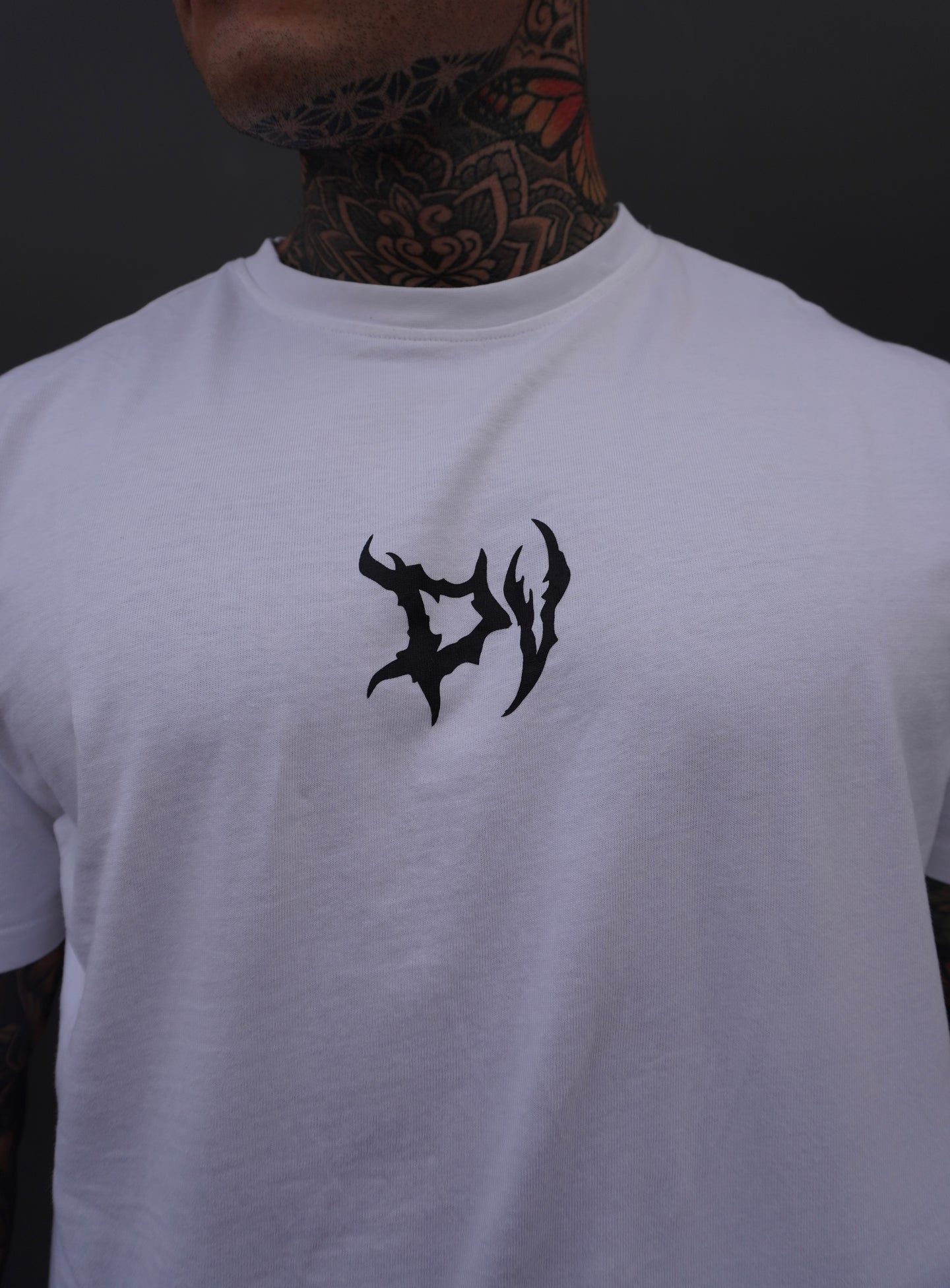 DARK VIBE METAL BACKPRINT T-SHIRT (WHITE)