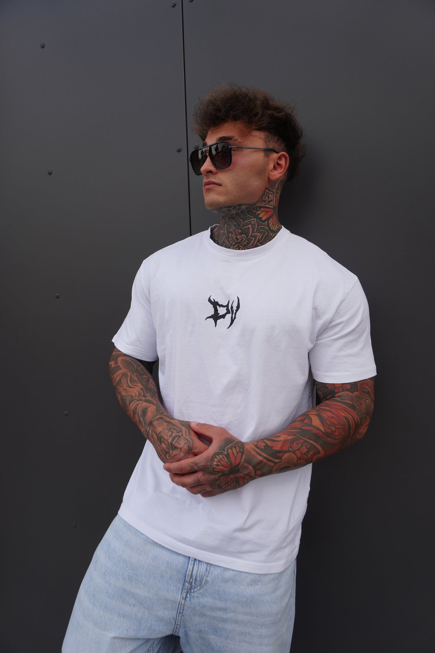 DARK VIBE METAL BACKPRINT T-SHIRT (WHITE)