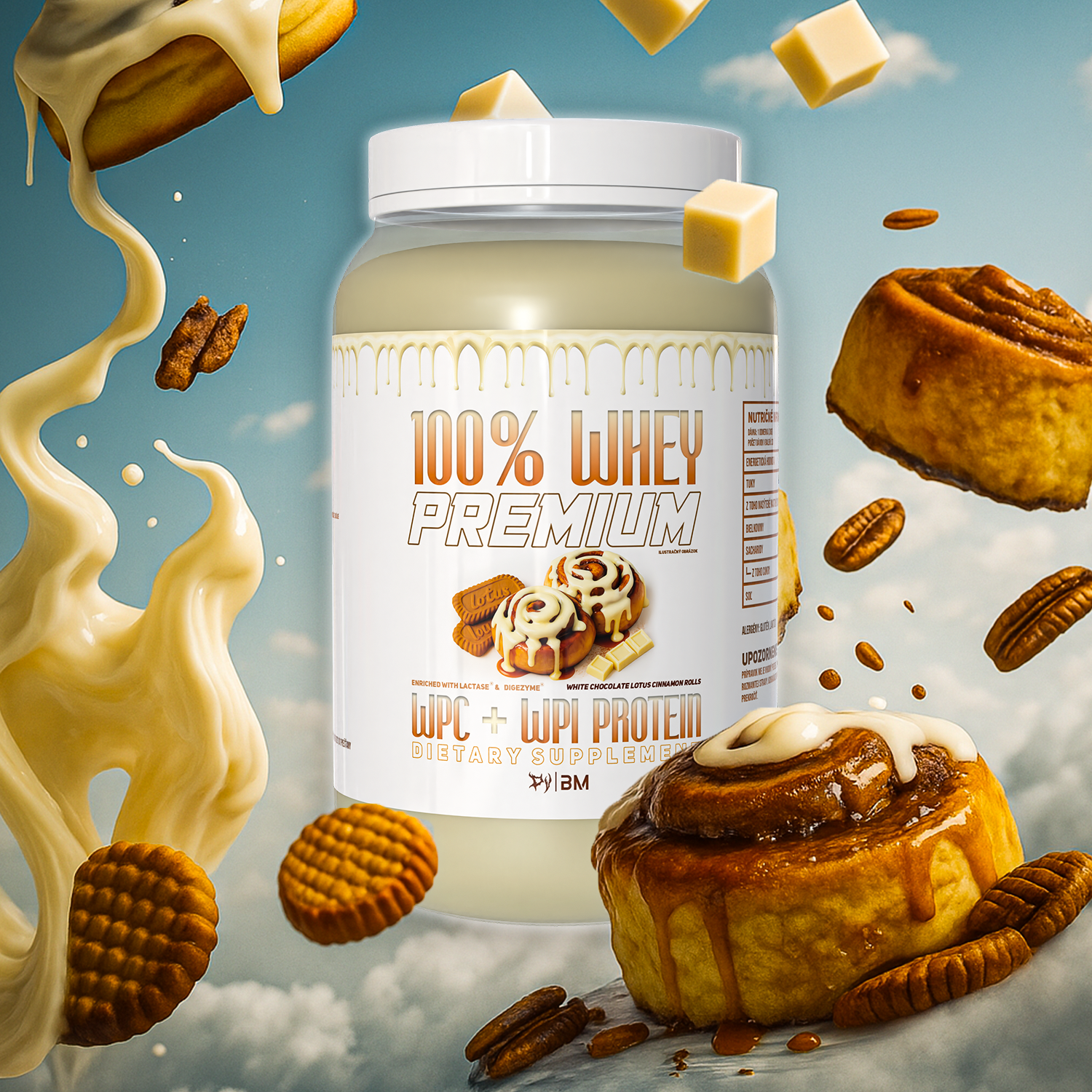 100% PREMIUM WHEY WHITE CHOCOLATE LOTUS CINNAMON ROLLS