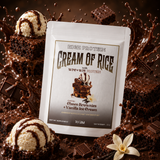 HIGH PROTEIN CREAM OF RICE CHOCO BROWNIES WITH VANILLA ICE CREAM
