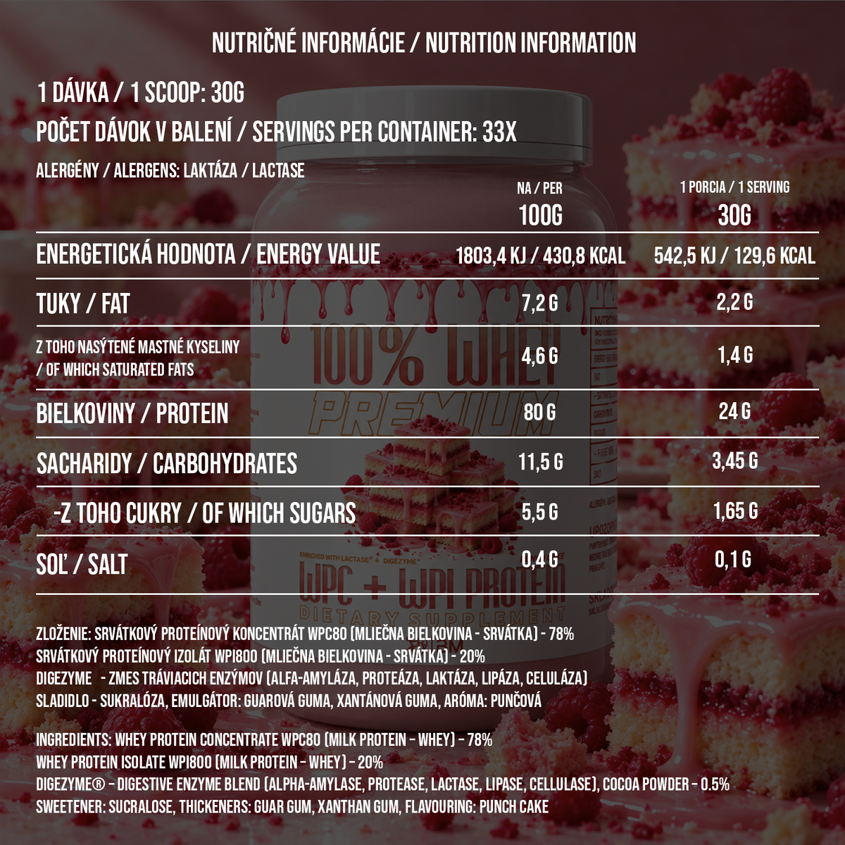100% PREMIUM WHEY PUNCH CAKE